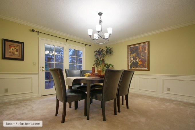 after photo of freshly painted and staged dining room