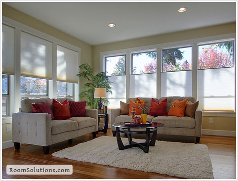 Home staging of living room by Room Solutions Staging in Portland, OR