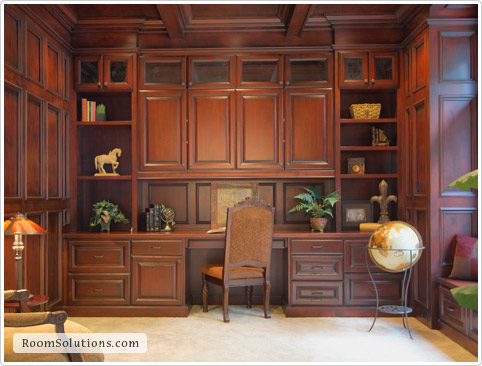 Home staging of den / office by Room Solutions Staging in Portland, OR